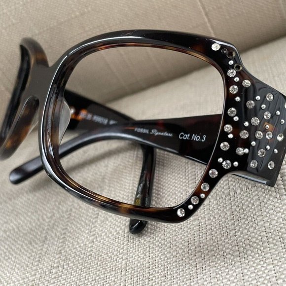 Fossil Signature Women Eyeglasses/sunglasses Frame Dark Tortoise Glasses 60[]14 - Picture 2 of 12